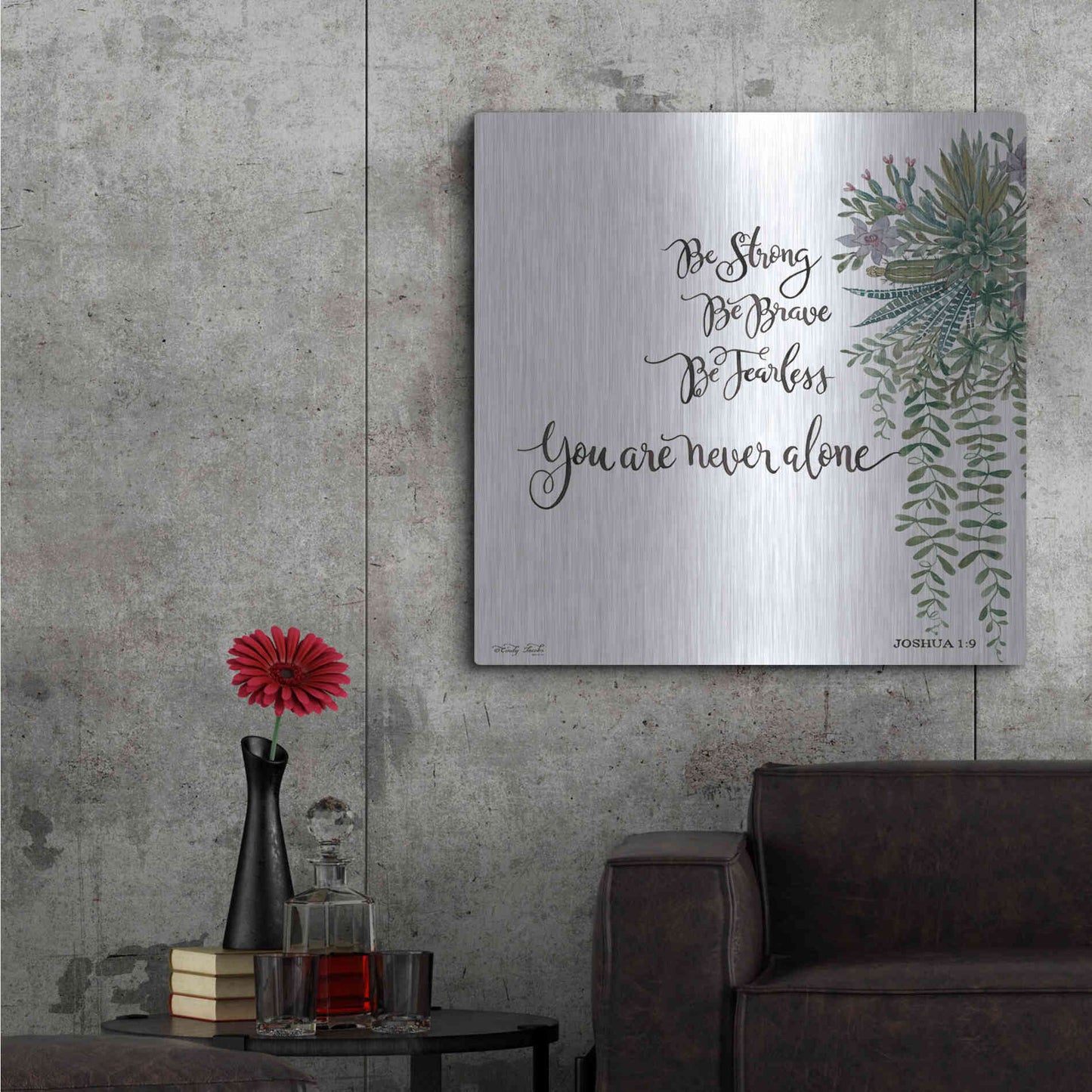 Luxe Metal Art 'Be Strong' by Cindy Jacobs, Metal Wall Art,36x36