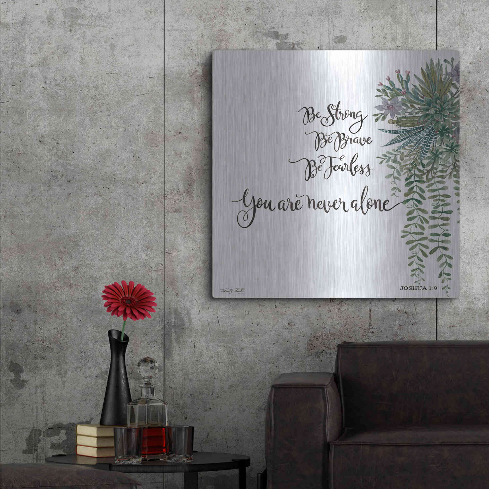 Luxe Metal Art 'Be Strong' by Cindy Jacobs, Metal Wall Art,36x36