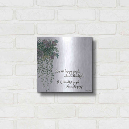 Luxe Metal Art 'Thankful People' by Cindy Jacobs, Metal Wall Art,12x12