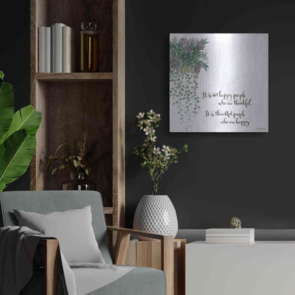 Luxe Metal Art 'Thankful People' by Cindy Jacobs, Metal Wall Art,24x24
