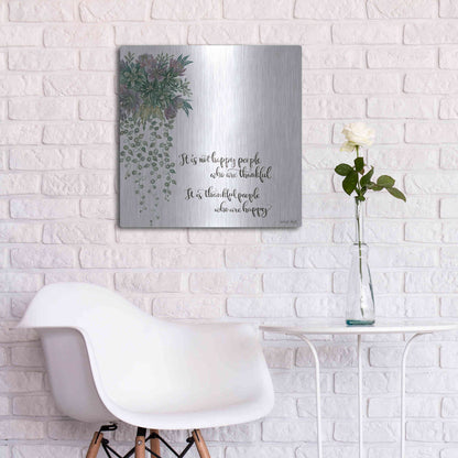Luxe Metal Art 'Thankful People' by Cindy Jacobs, Metal Wall Art,24x24
