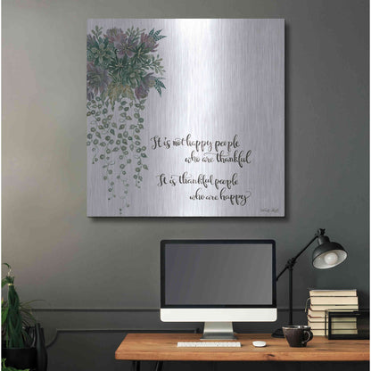 Luxe Metal Art 'Thankful People' by Cindy Jacobs, Metal Wall Art,36x36