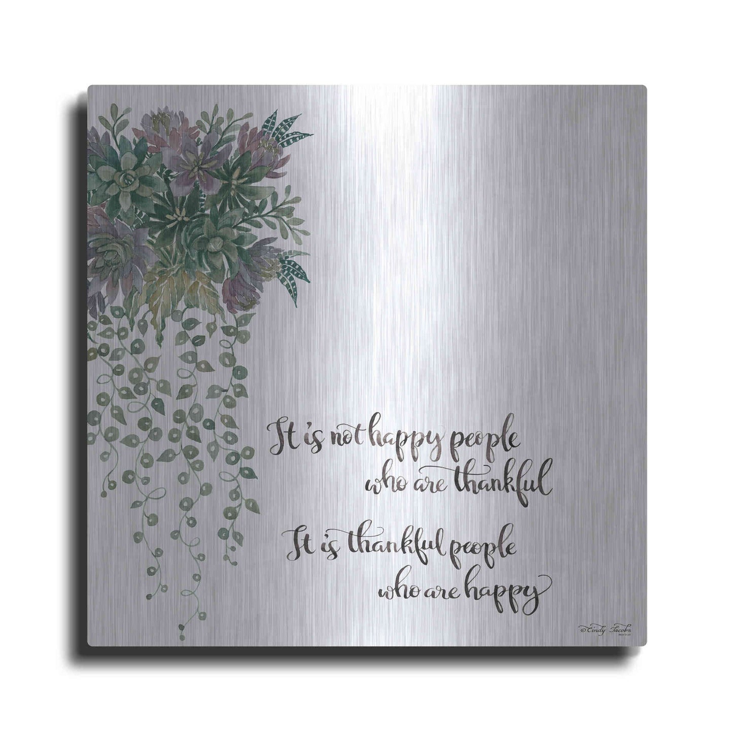 Luxe Metal Art 'Thankful People' by Cindy Jacobs, Metal Wall Art