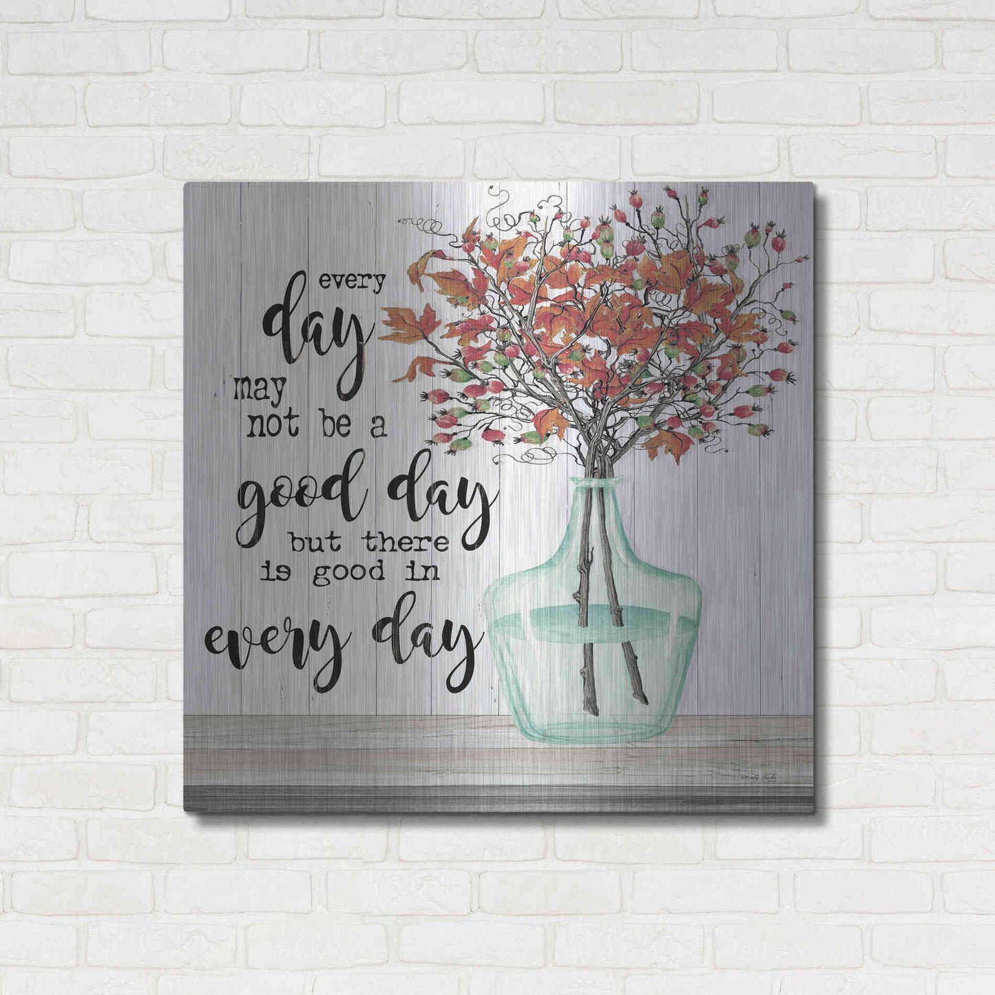Luxe Metal Art 'Good day in Every Day' by Cindy Jacobs, Metal Wall Art,36x36