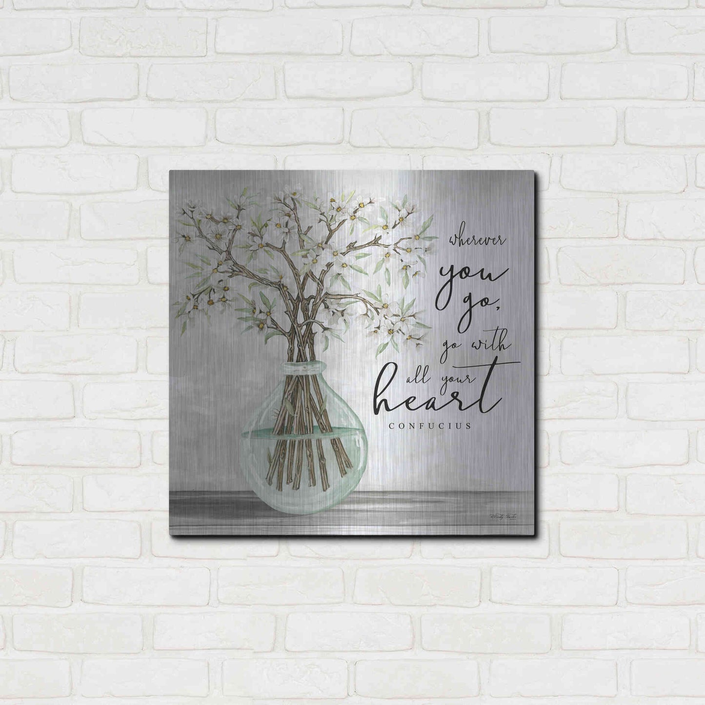 Luxe Metal Art 'Go With All Your Heart' by Cindy Jacobs, Metal Wall Art,24x24