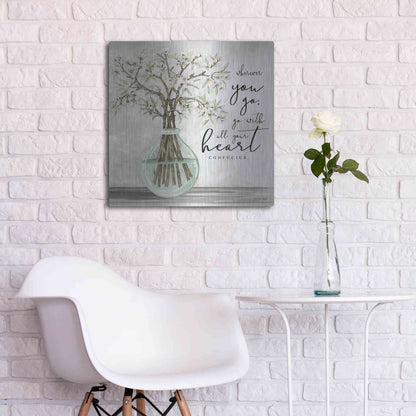 Luxe Metal Art 'Go With All Your Heart' by Cindy Jacobs, Metal Wall Art,24x24