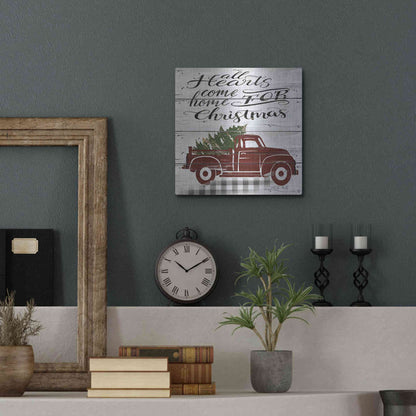 Luxe Metal Art 'All Hearts Red Truck' by Cindy Jacobs, Metal Wall Art,12x12