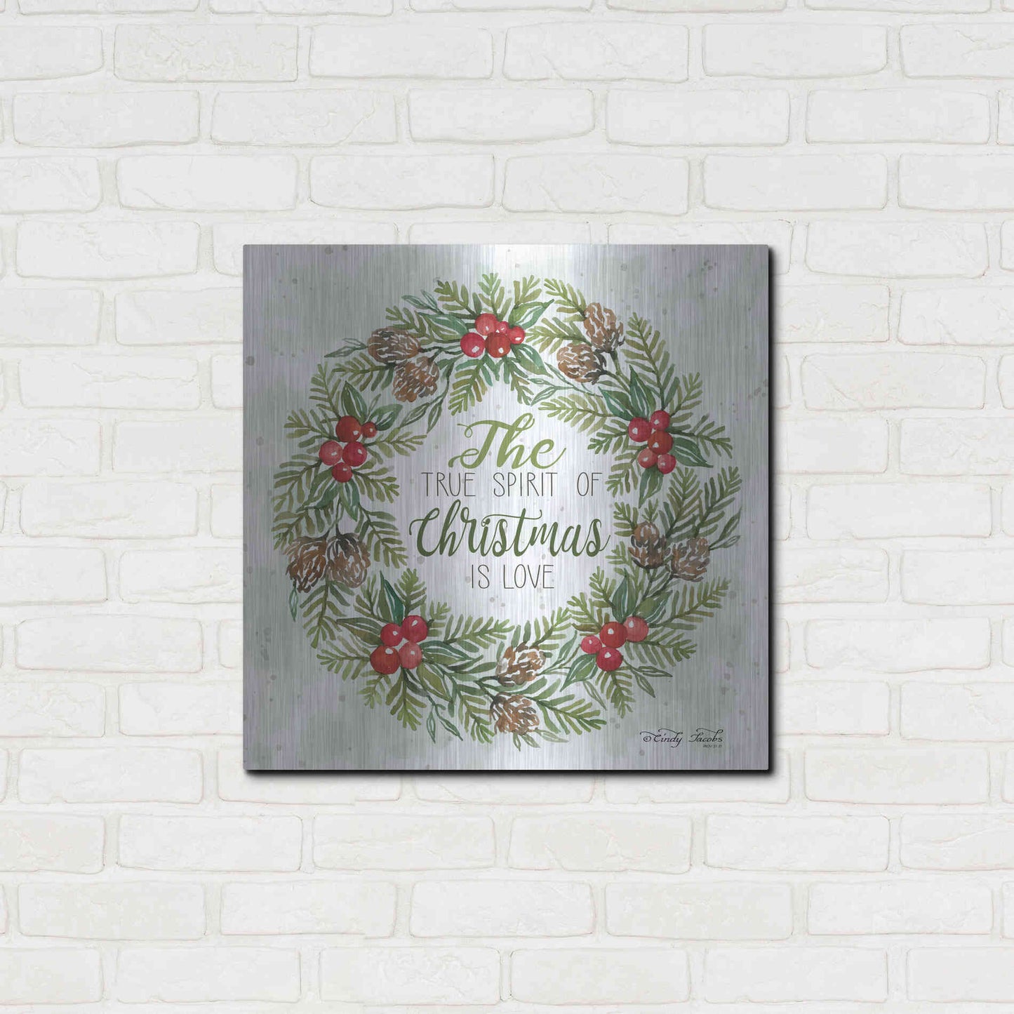 Luxe Metal Art 'True Spirit Wreath' by Cindy Jacobs, Metal Wall Art,24x24