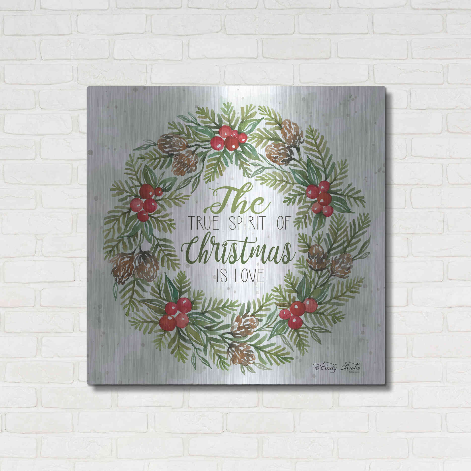 Luxe Metal Art 'True Spirit Wreath' by Cindy Jacobs, Metal Wall Art,36x36