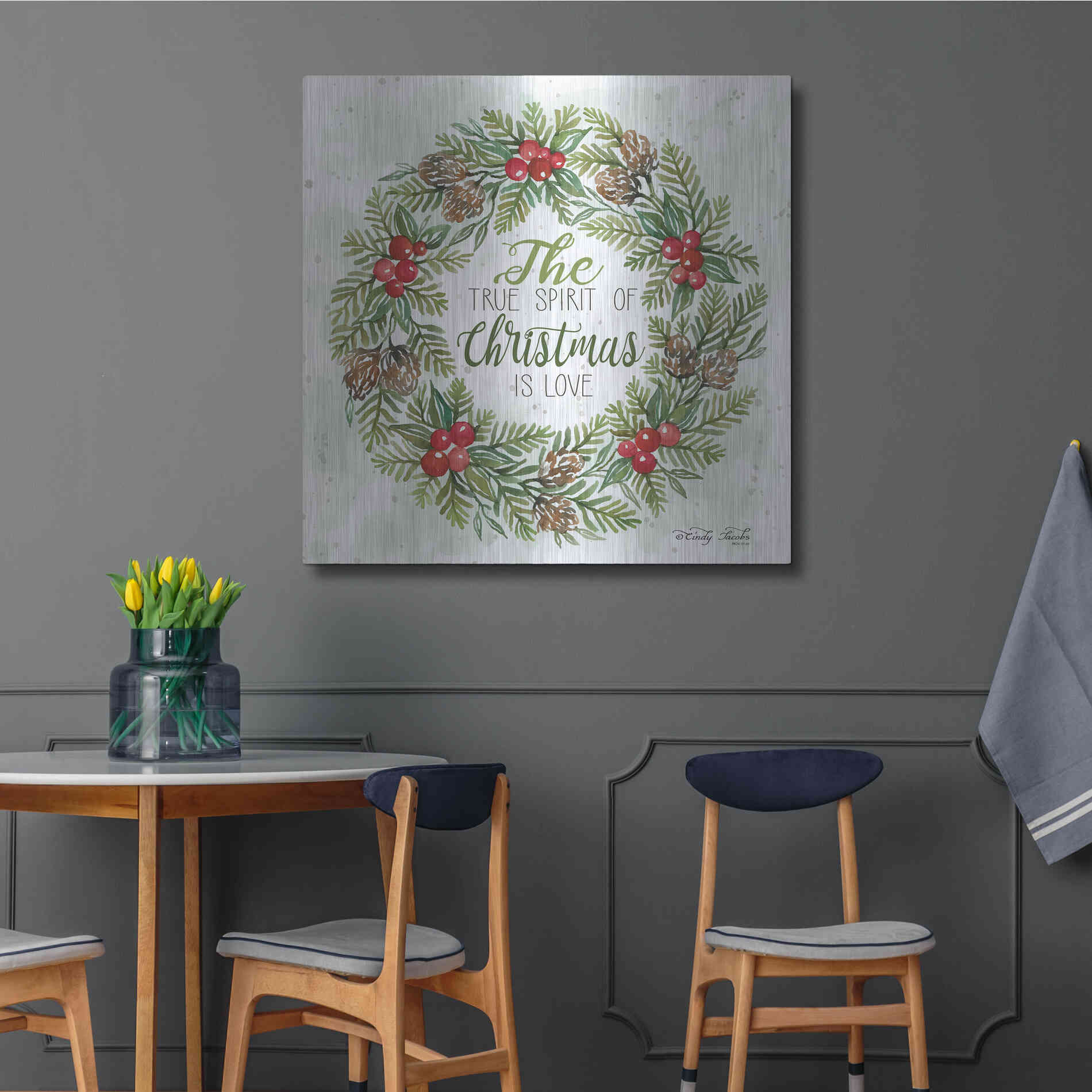 Luxe Metal Art 'True Spirit Wreath' by Cindy Jacobs, Metal Wall Art,36x36