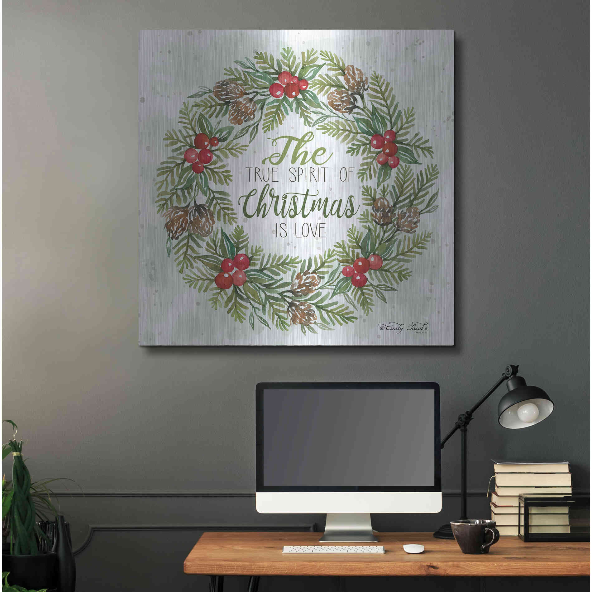 Luxe Metal Art 'True Spirit Wreath' by Cindy Jacobs, Metal Wall Art,36x36