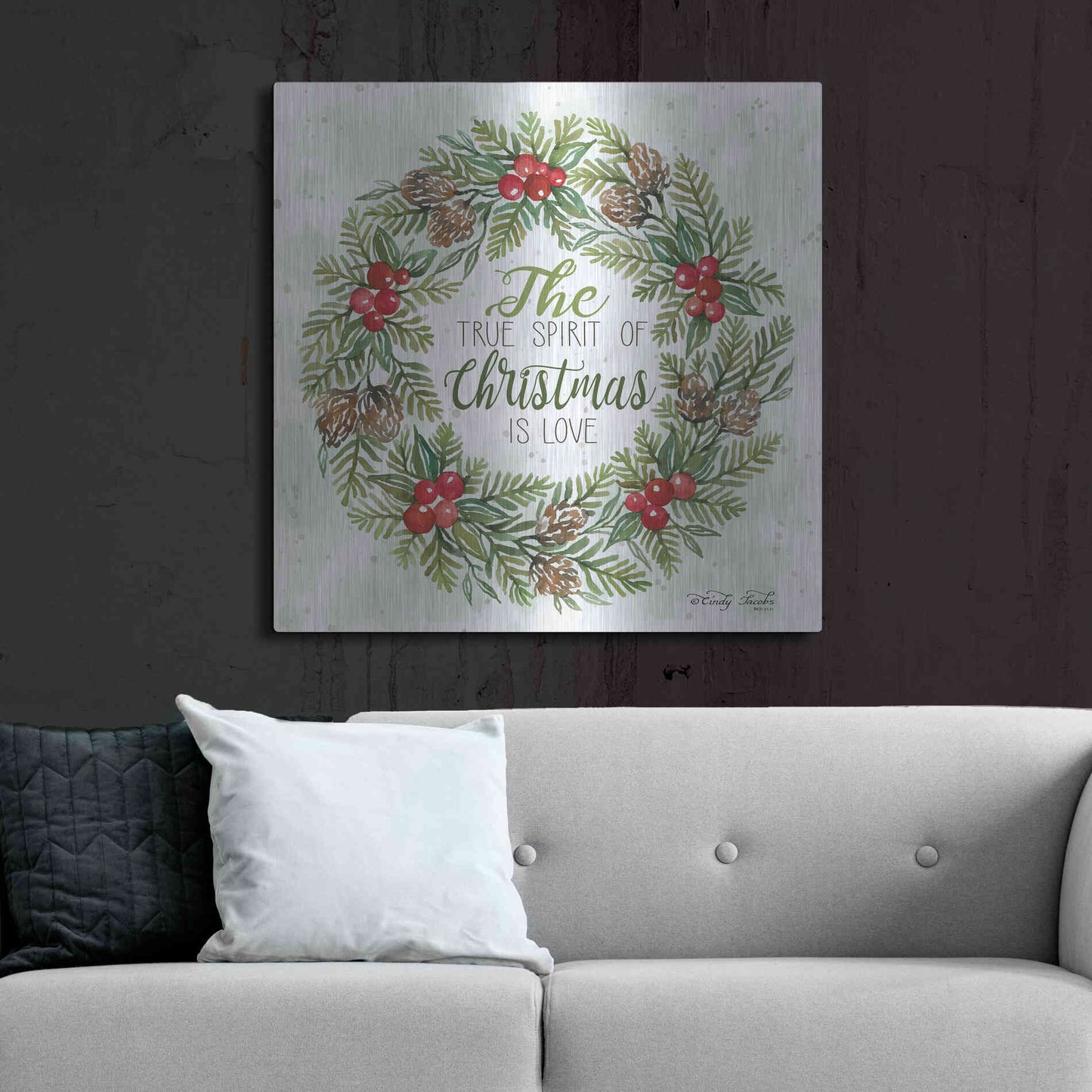 Luxe Metal Art 'True Spirit Wreath' by Cindy Jacobs, Metal Wall Art,36x36