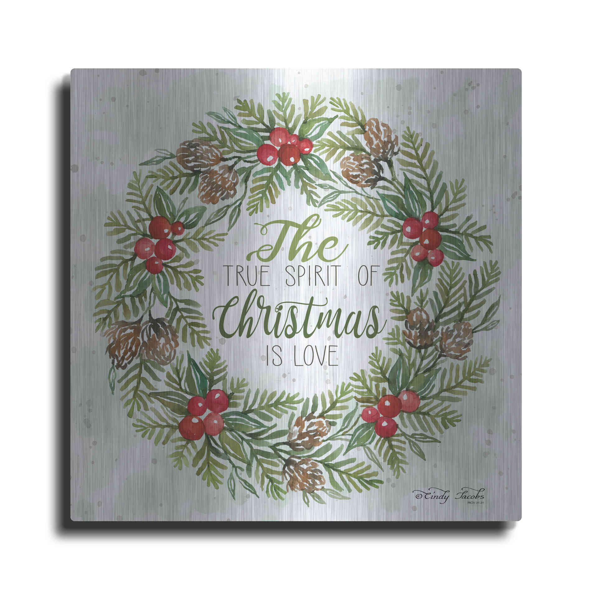 Luxe Metal Art 'True Spirit Wreath' by Cindy Jacobs, Metal Wall Art