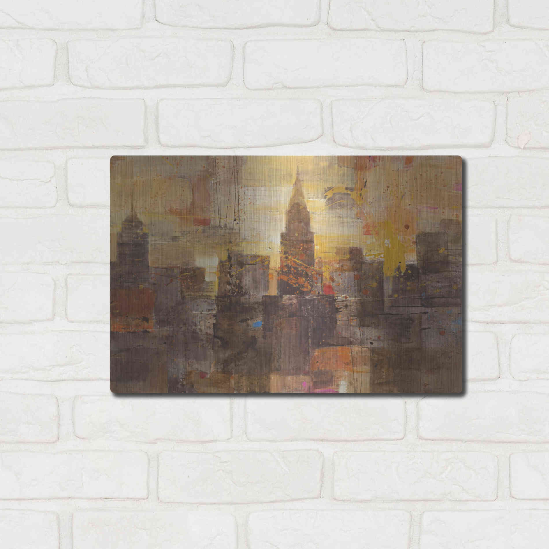 Luxe Metal Art 'Fireworks' by Albena Hristova, Metal Wall Art,16x12