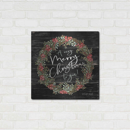 Luxe Metal Art 'A Very Merry Christmas Wreath' by Cindy Jacobs, Metal Wall Art,24x24