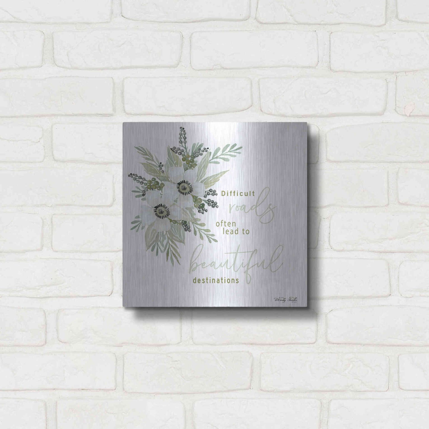 Luxe Metal Art 'Beautiful Destinations' by Cindy Jacobs, Metal Wall Art,12x12