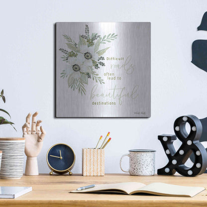 Luxe Metal Art 'Beautiful Destinations' by Cindy Jacobs, Metal Wall Art,12x12