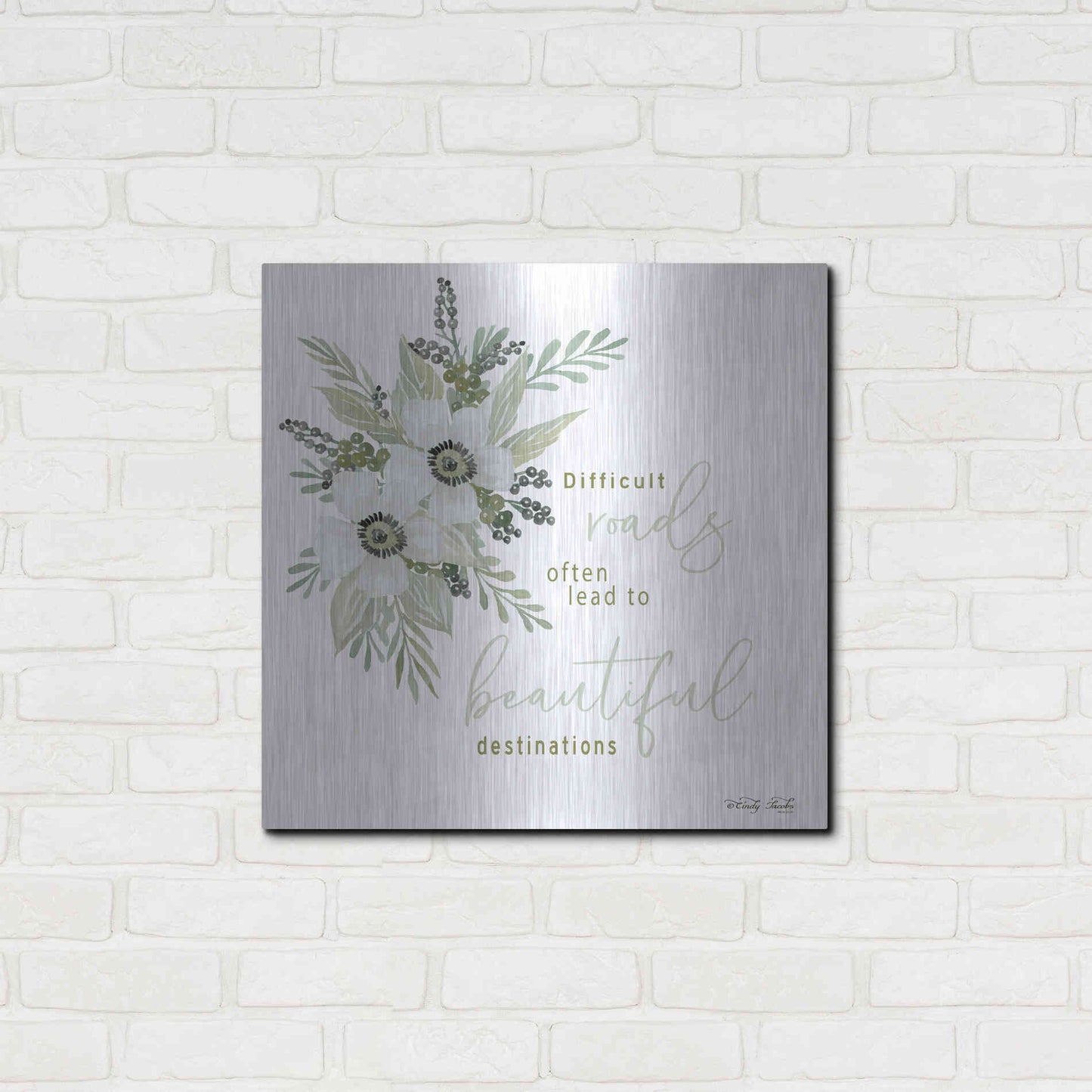 Luxe Metal Art 'Beautiful Destinations' by Cindy Jacobs, Metal Wall Art,24x24