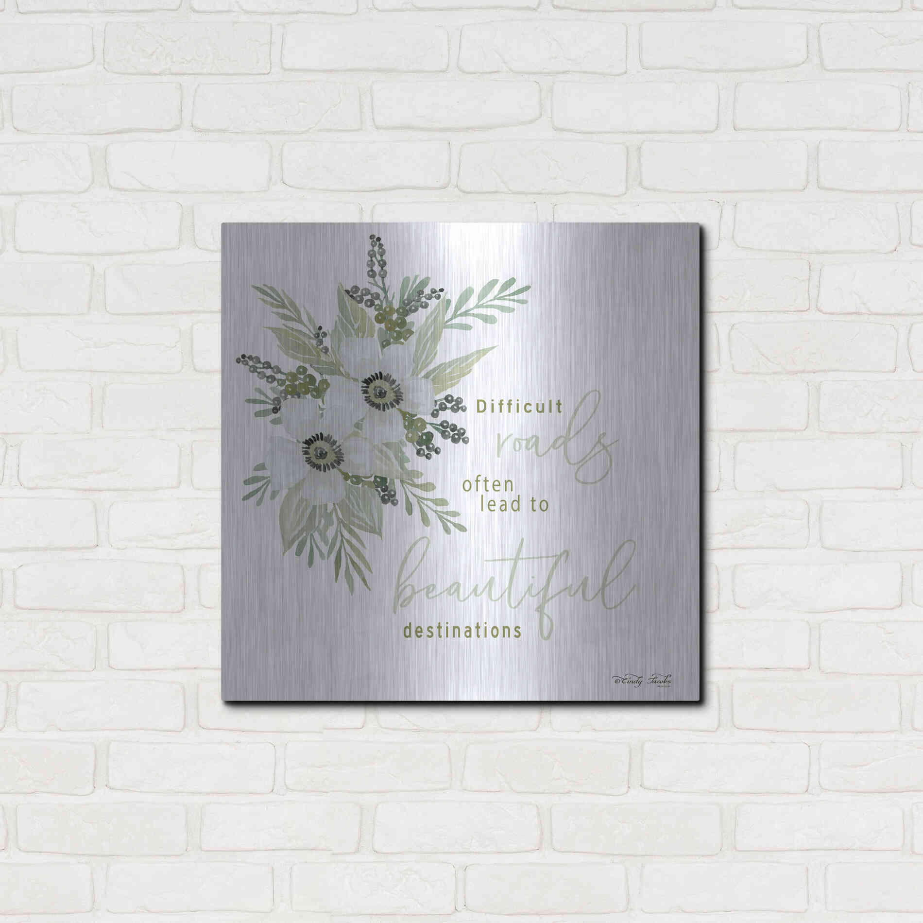 Luxe Metal Art 'Beautiful Destinations' by Cindy Jacobs, Metal Wall Art,24x24