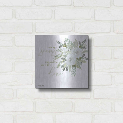 Luxe Metal Art 'It's Done' by Cindy Jacobs, Metal Wall Art,12x12