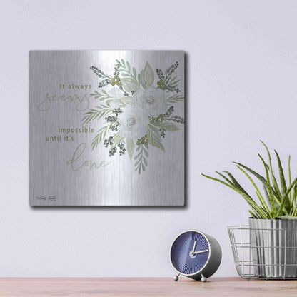 Luxe Metal Art 'It's Done' by Cindy Jacobs, Metal Wall Art,12x12