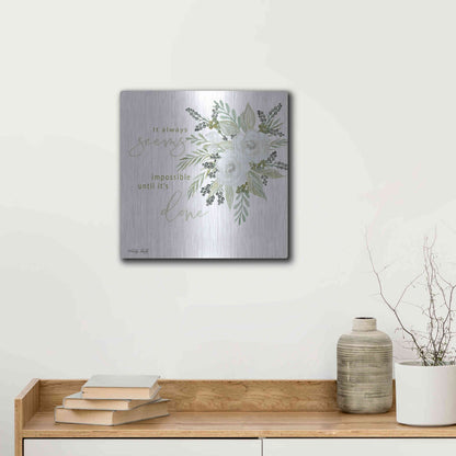 Luxe Metal Art 'It's Done' by Cindy Jacobs, Metal Wall Art,12x12