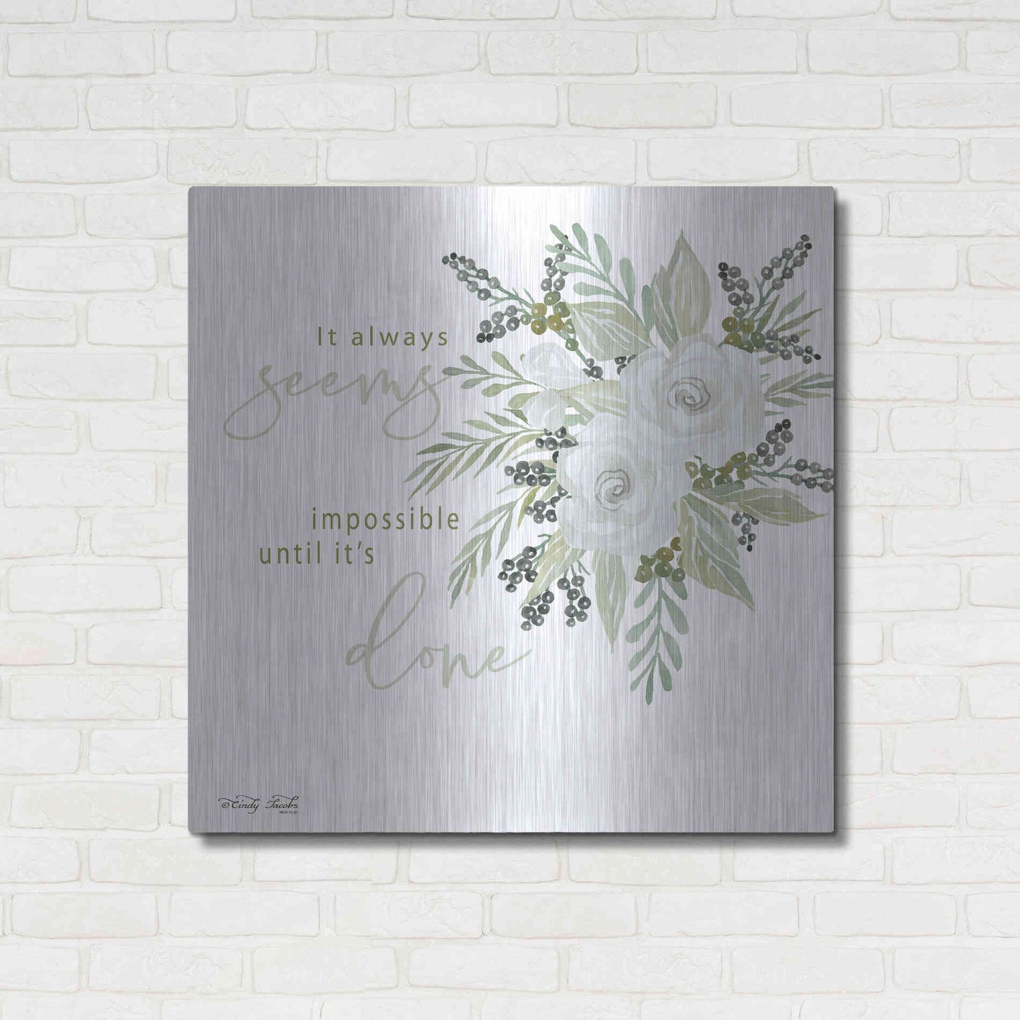 Luxe Metal Art 'It's Done' by Cindy Jacobs, Metal Wall Art,36x36