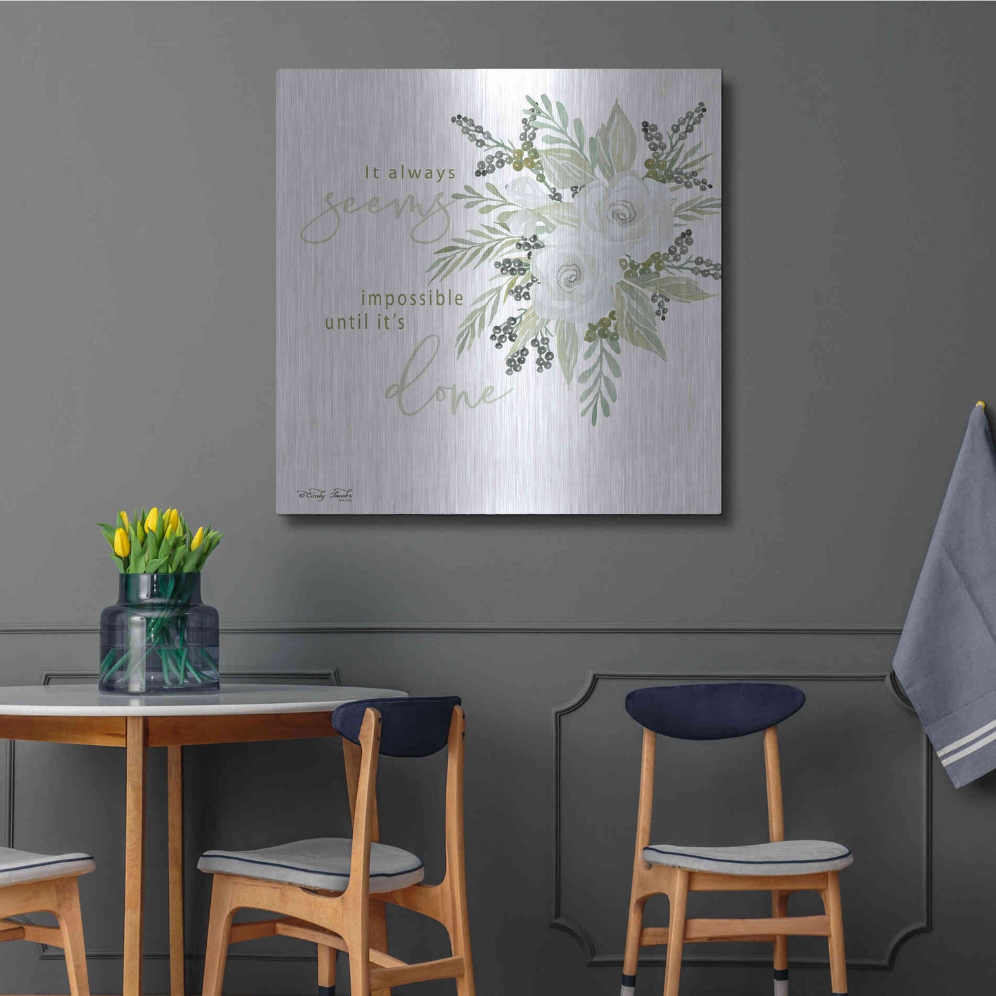 Luxe Metal Art 'It's Done' by Cindy Jacobs, Metal Wall Art,36x36