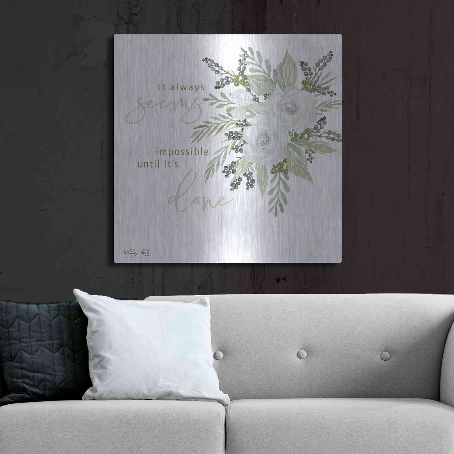 Luxe Metal Art 'It's Done' by Cindy Jacobs, Metal Wall Art,36x36