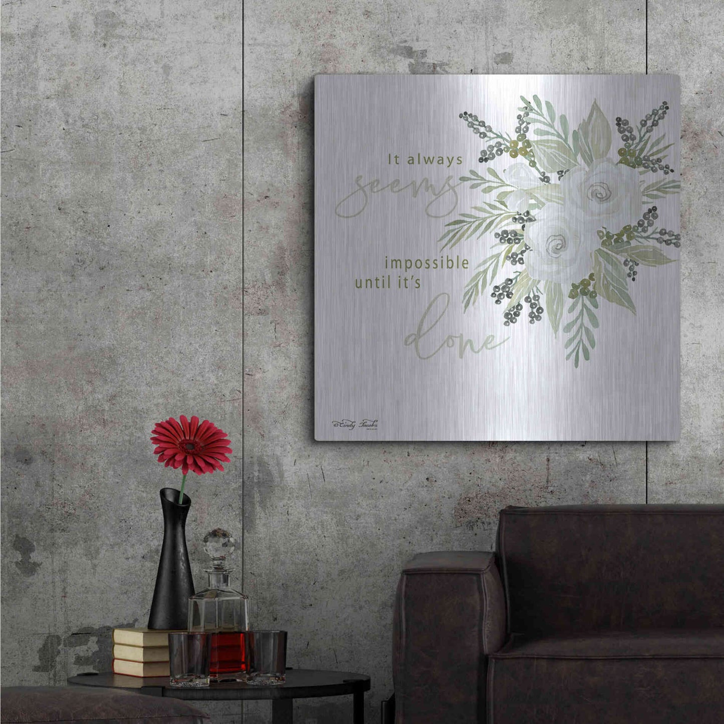 Luxe Metal Art 'It's Done' by Cindy Jacobs, Metal Wall Art,36x36