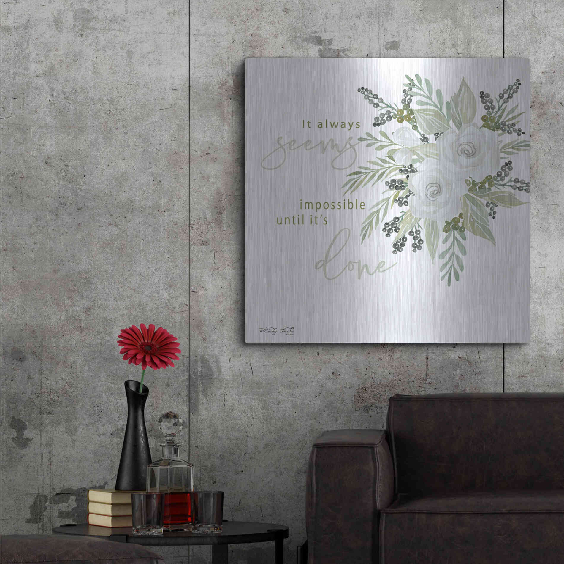Luxe Metal Art 'It's Done' by Cindy Jacobs, Metal Wall Art,36x36