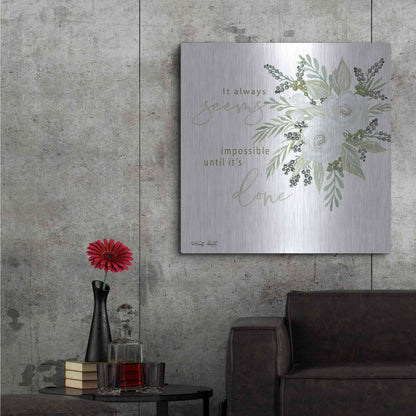Luxe Metal Art 'It's Done' by Cindy Jacobs, Metal Wall Art,36x36