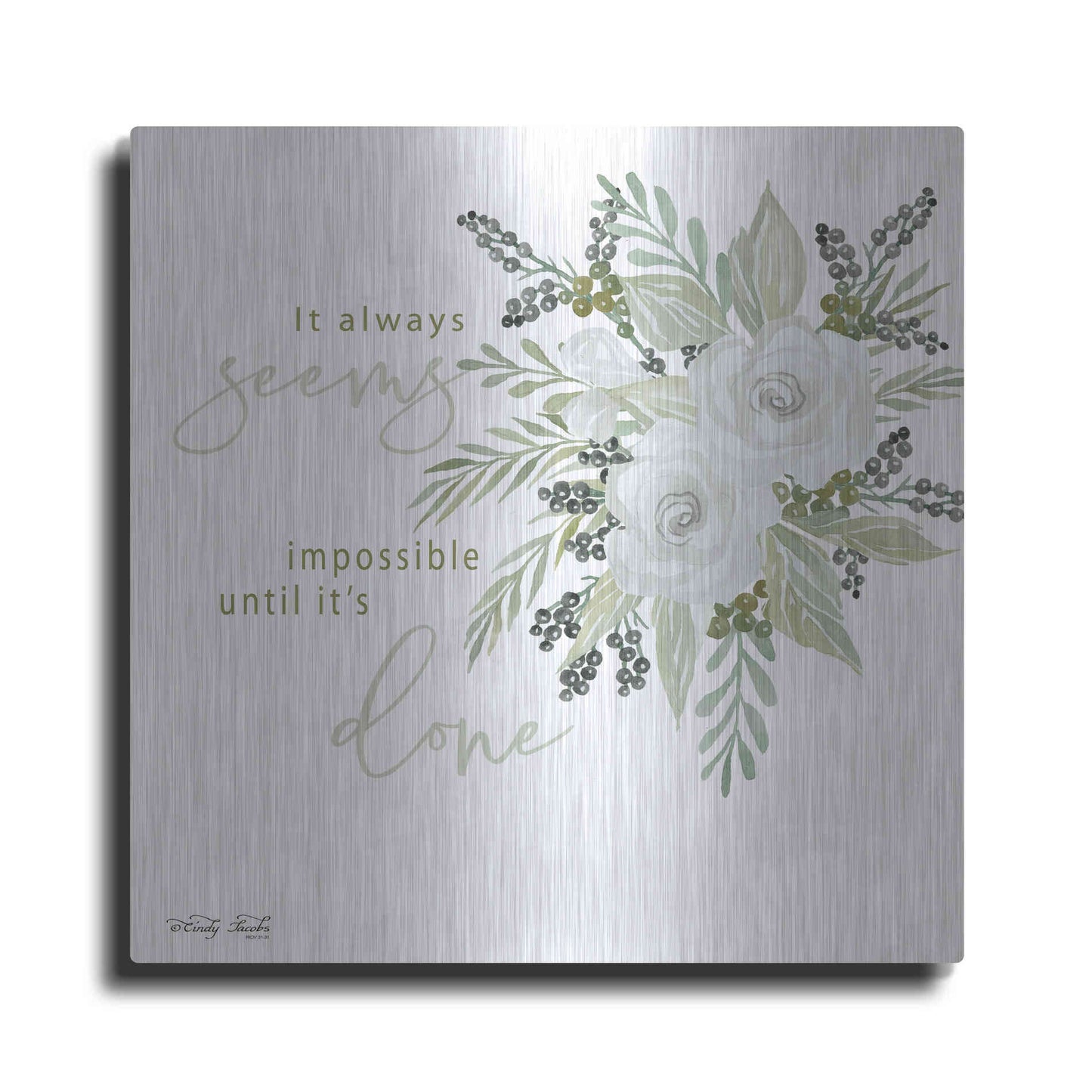 Luxe Metal Art 'It's Done' by Cindy Jacobs, Metal Wall Art