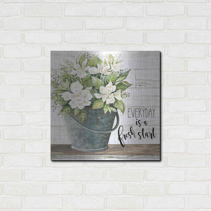 Luxe Metal Art 'Everyday is a Fresh Start' by Cindy Jacobs, Metal Wall Art,24x24