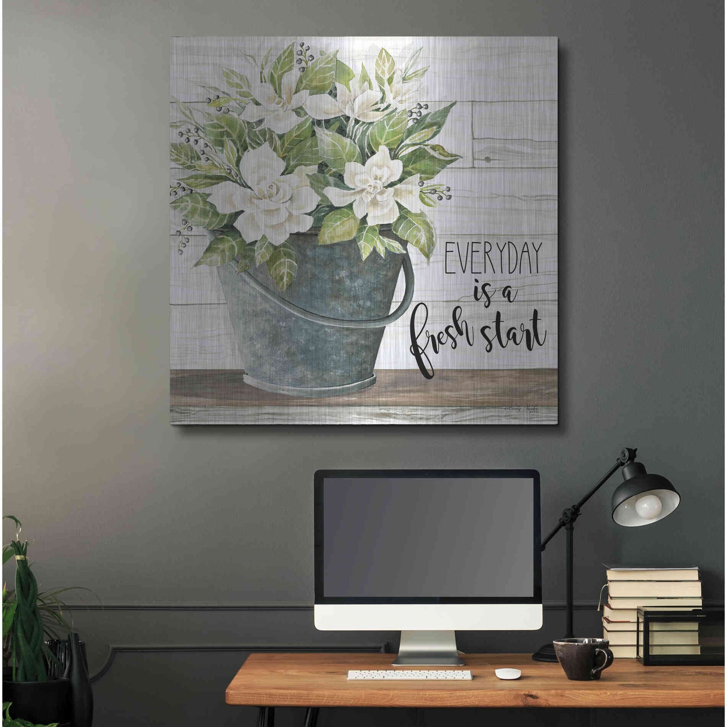Luxe Metal Art 'Everyday is a Fresh Start' by Cindy Jacobs, Metal Wall Art,36x36