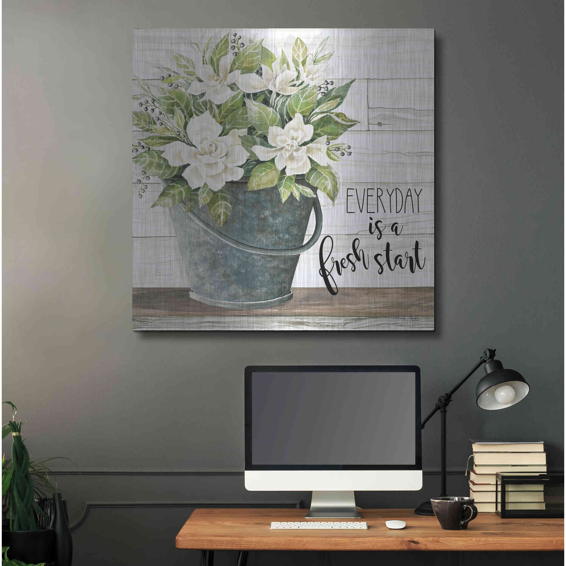 Luxe Metal Art 'Everyday is a Fresh Start' by Cindy Jacobs, Metal Wall Art,36x36