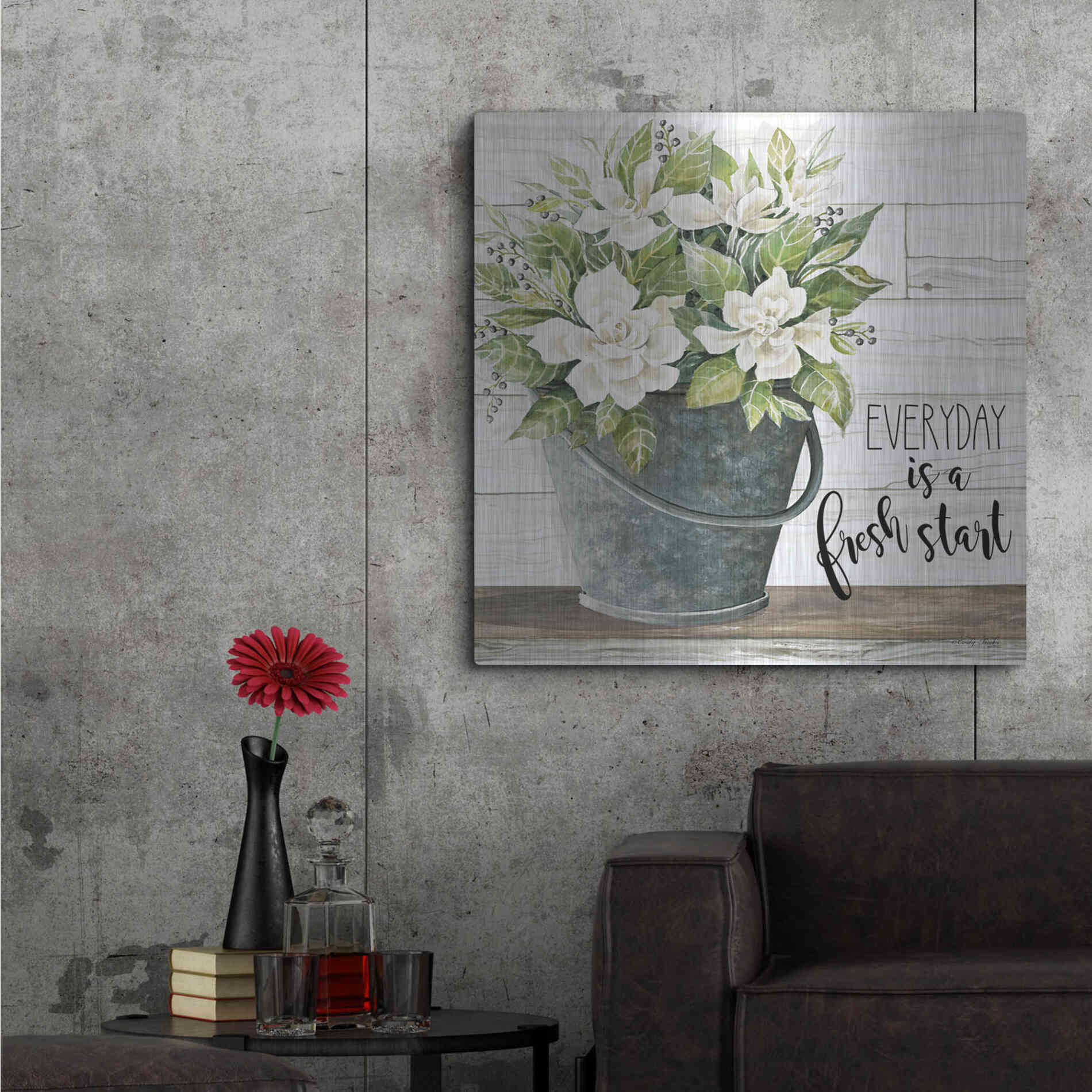 Luxe Metal Art 'Everyday is a Fresh Start' by Cindy Jacobs, Metal Wall Art,36x36