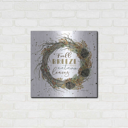 Luxe Metal Art 'Fall Breeze Wreath' by Cindy Jacobs, Metal Wall Art,24x24