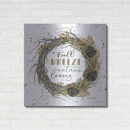 Luxe Metal Art 'Fall Breeze Wreath' by Cindy Jacobs, Metal Wall Art,36x36