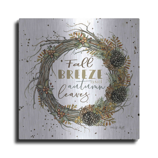 Luxe Metal Art 'Fall Breeze Wreath' by Cindy Jacobs, Metal Wall Art