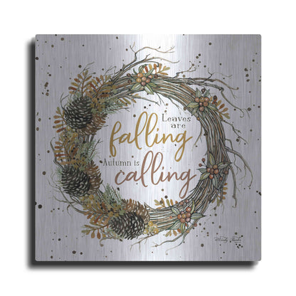 Luxe Metal Art 'Autumn in Calling Wreath' by Cindy Jacobs, Metal Wall Art