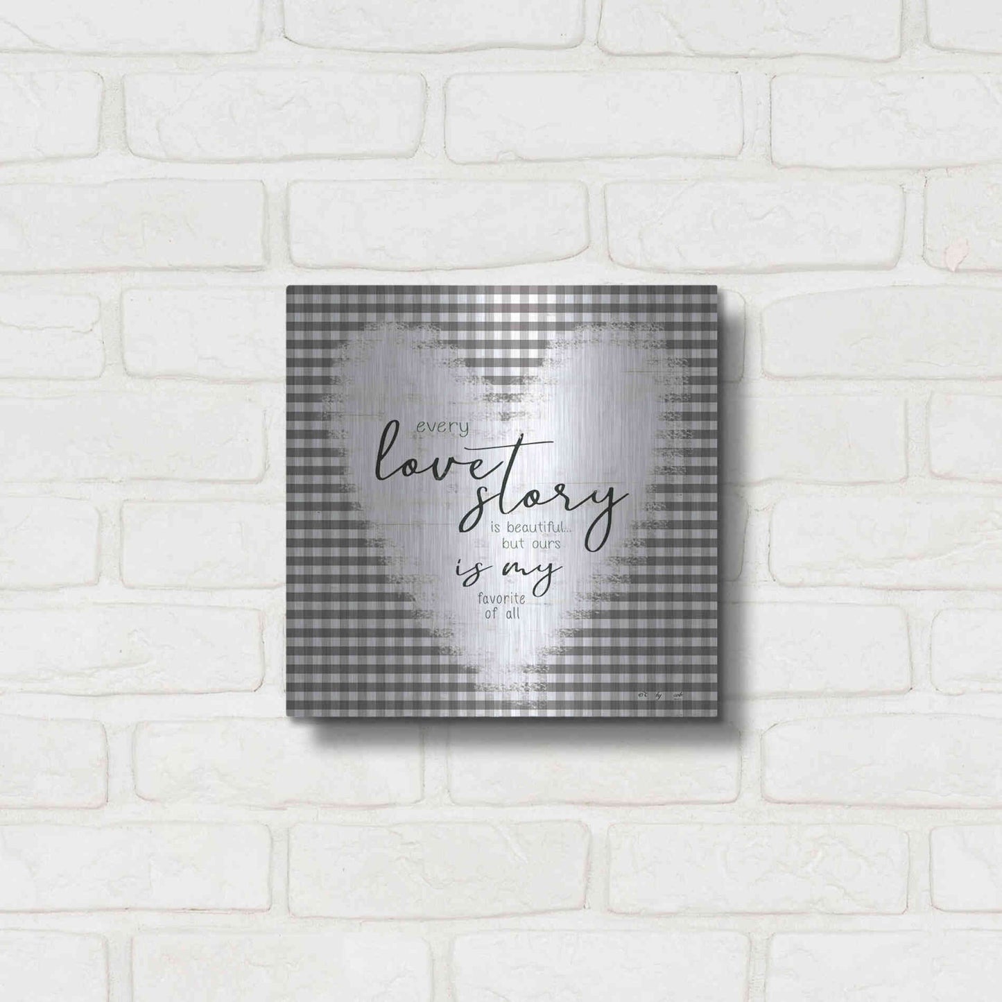 Luxe Metal Art 'Love Story' by Cindy Jacobs, Metal Wall Art,12x12