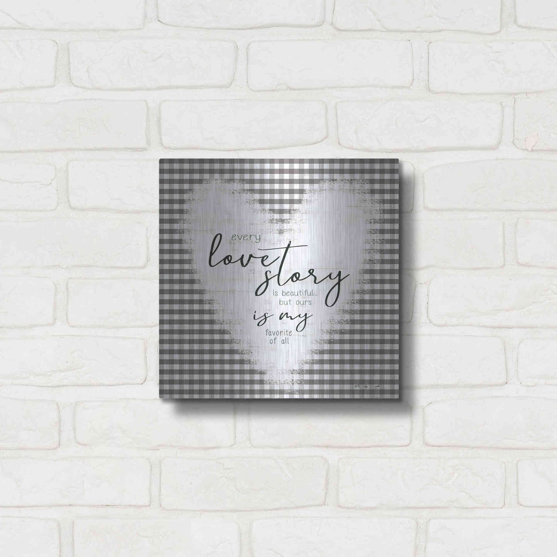 Luxe Metal Art 'Love Story' by Cindy Jacobs, Metal Wall Art,12x12