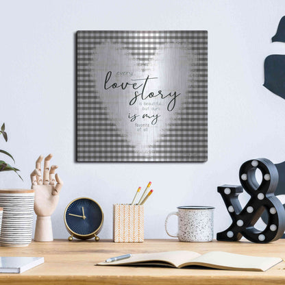 Luxe Metal Art 'Love Story' by Cindy Jacobs, Metal Wall Art,12x12
