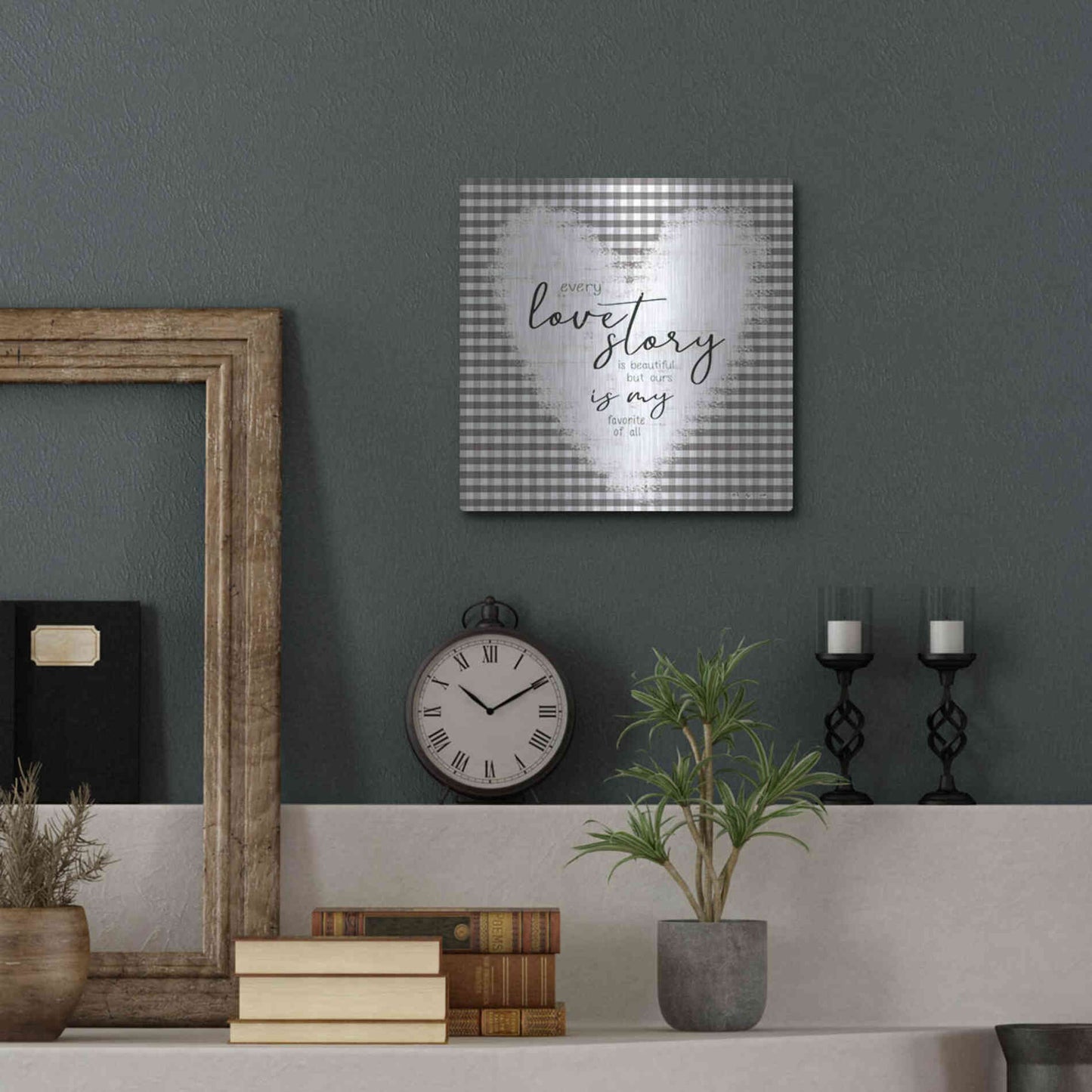 Luxe Metal Art 'Love Story' by Cindy Jacobs, Metal Wall Art,12x12