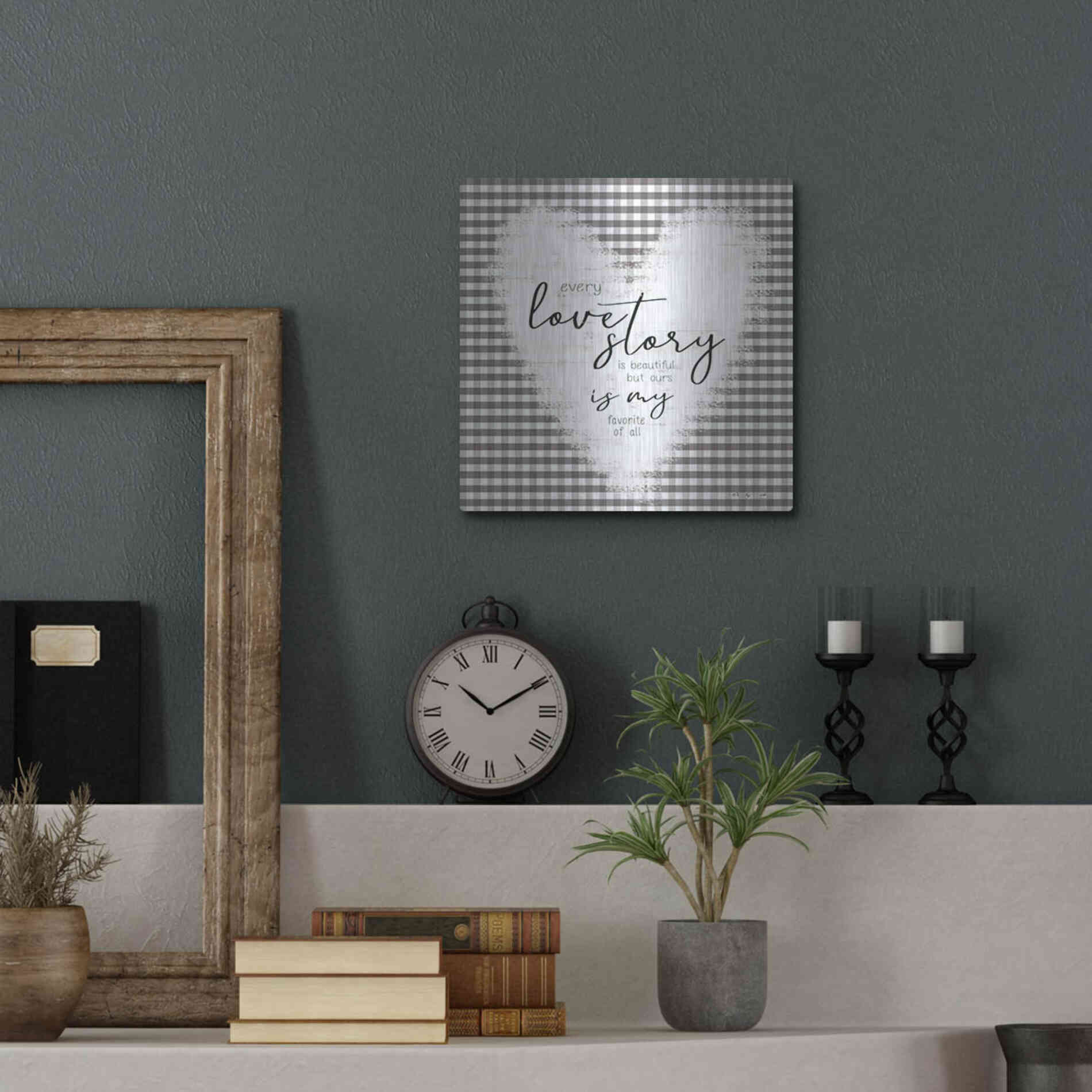 Luxe Metal Art 'Love Story' by Cindy Jacobs, Metal Wall Art,12x12