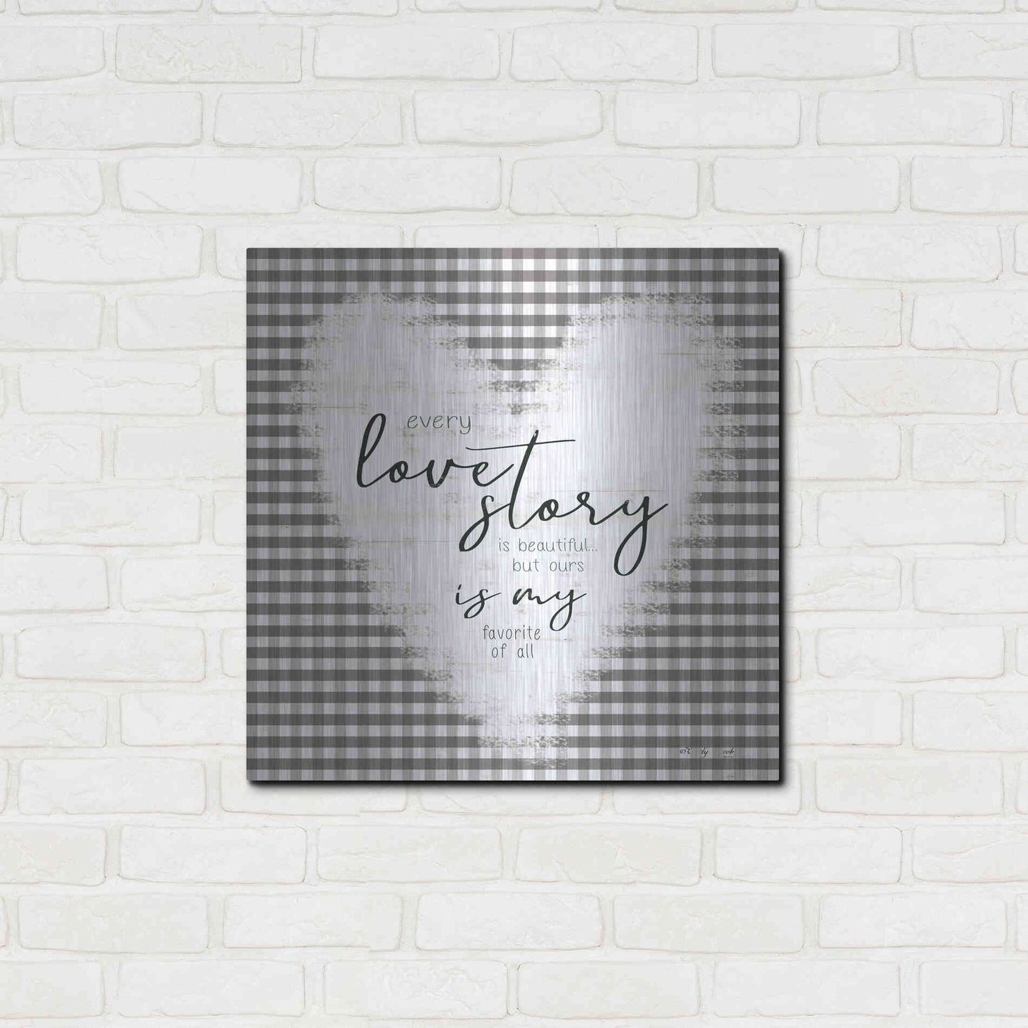 Luxe Metal Art 'Love Story' by Cindy Jacobs, Metal Wall Art,24x24