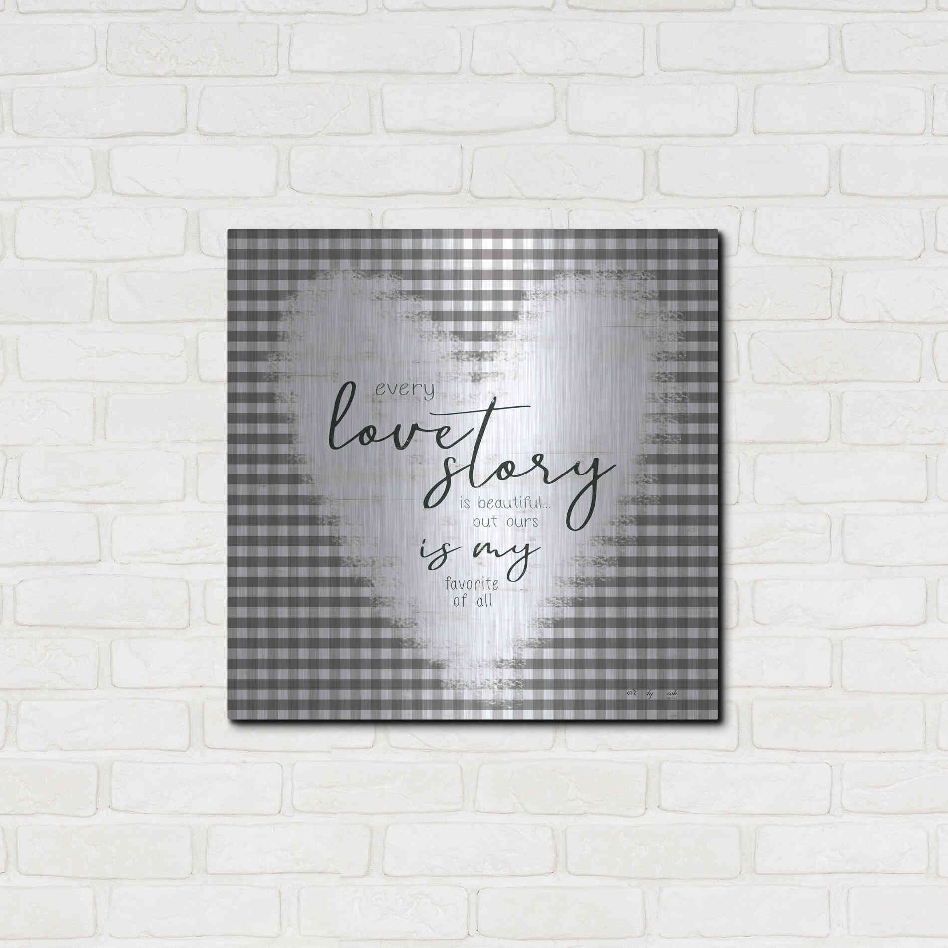 Luxe Metal Art 'Love Story' by Cindy Jacobs, Metal Wall Art,24x24