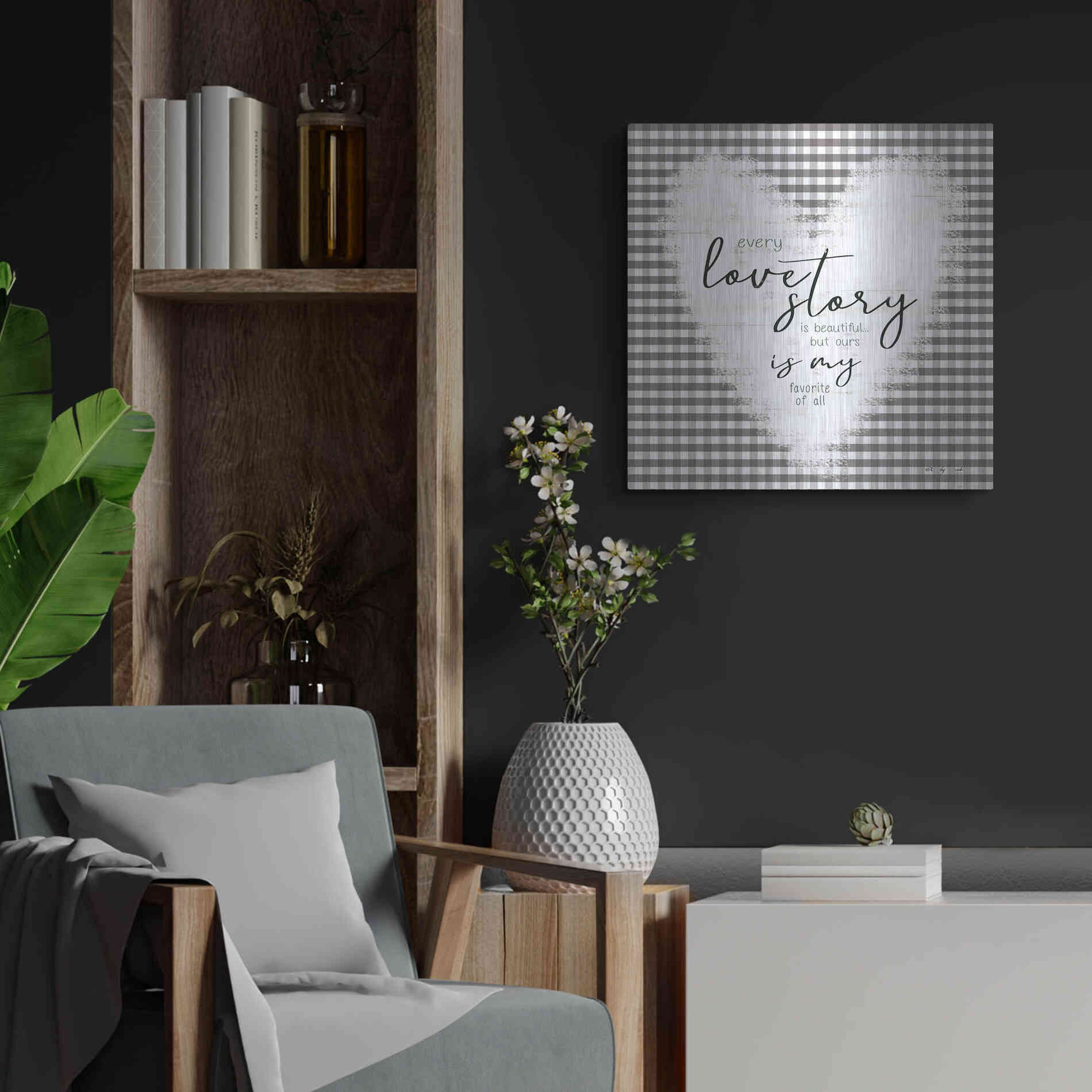 Luxe Metal Art 'Love Story' by Cindy Jacobs, Metal Wall Art,24x24