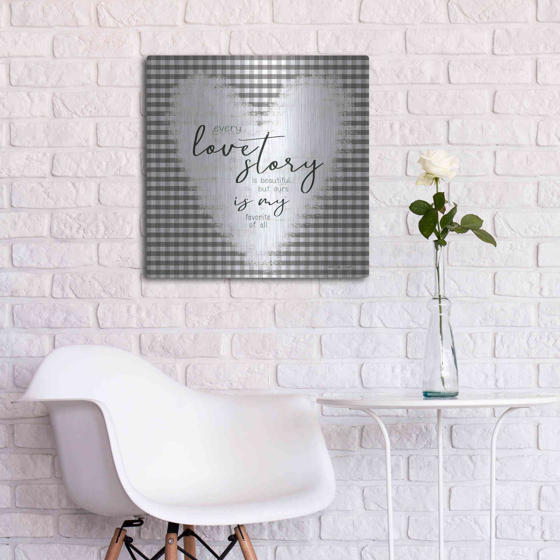 Luxe Metal Art 'Love Story' by Cindy Jacobs, Metal Wall Art,24x24